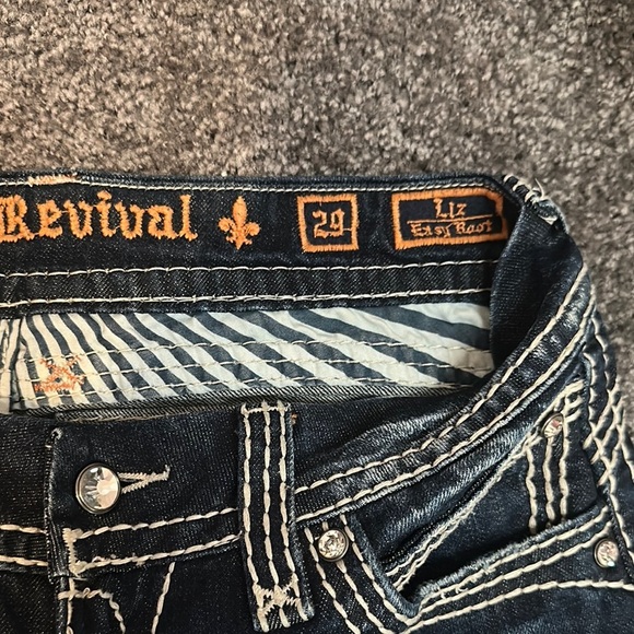Rock Revival Dark Blue Denim with Cream Stitching - Picture 3 of 3